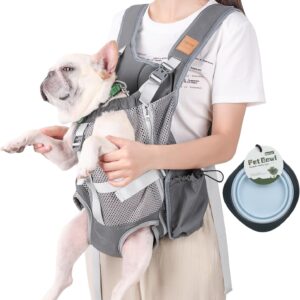 Dog Carrier Backpack - Legs Out Front Facing Pet Carrier Backpack for Small Medium Dogs, Hands-Free Dog Front Carrier, Easy-fit Adjustable Dog Carrying Backpack for Walking Hiking Bike and Motorcycle