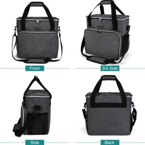 BAGLHER Dog Travel Bag, Pet Travel Bag (ALL Pet Travel Supplies), With 2 Pet Food Containers and 2 Collapsible Silicone Bowls; Essential Kits for Pet Travel Grey