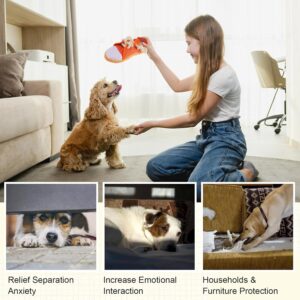 vocheer Dog Chew Toy, Dog Toys to Keep Them Busy Durable Teething Shoe Interactive Squeaky Puppy Toy,Small,Medium Breze, Machine Washable(Orange)