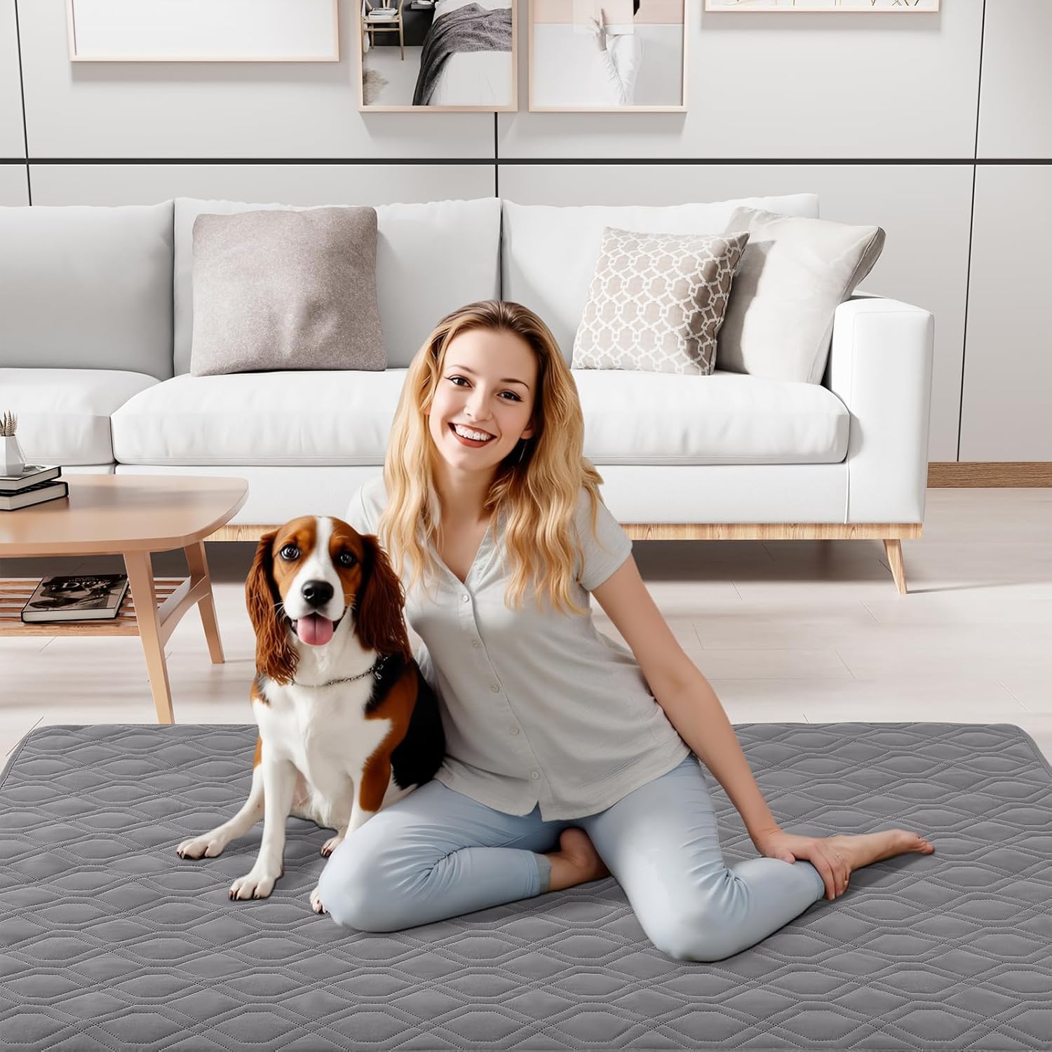 Smiry Waterproof Dog Blanket, 30x70 Inch Soft Pet Bed Cover Reversible, Washable Sofa Couch Furniture Protector for Small Medium Large Dog Puppy Cat, Grey/Dark Grey - Image 9