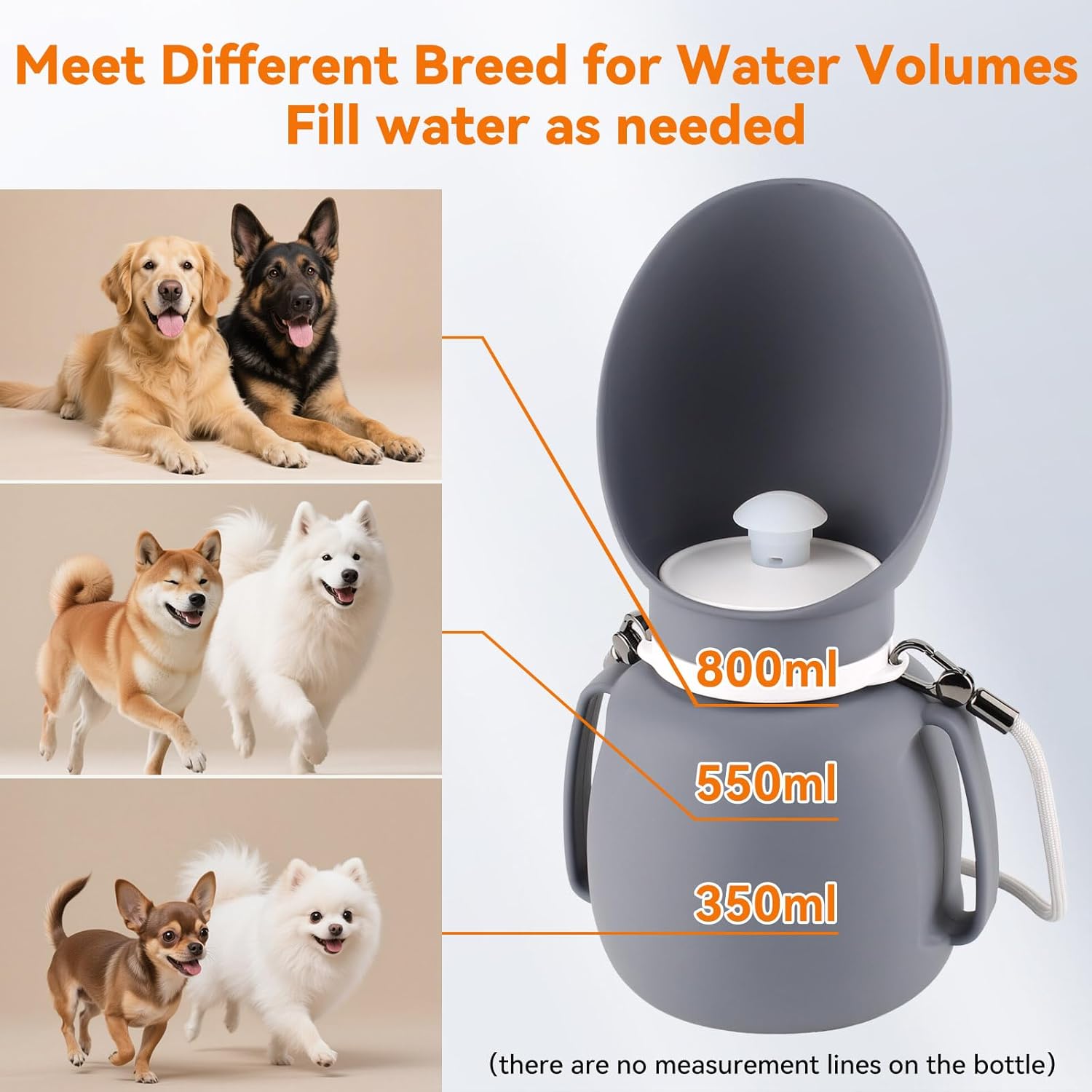 Dog Water Bottle 27 OZ Large Capacity Dog Water Dispenser Portable Pet Travel Water Bottle for Outdoor, Hiking, Travel - Image 3