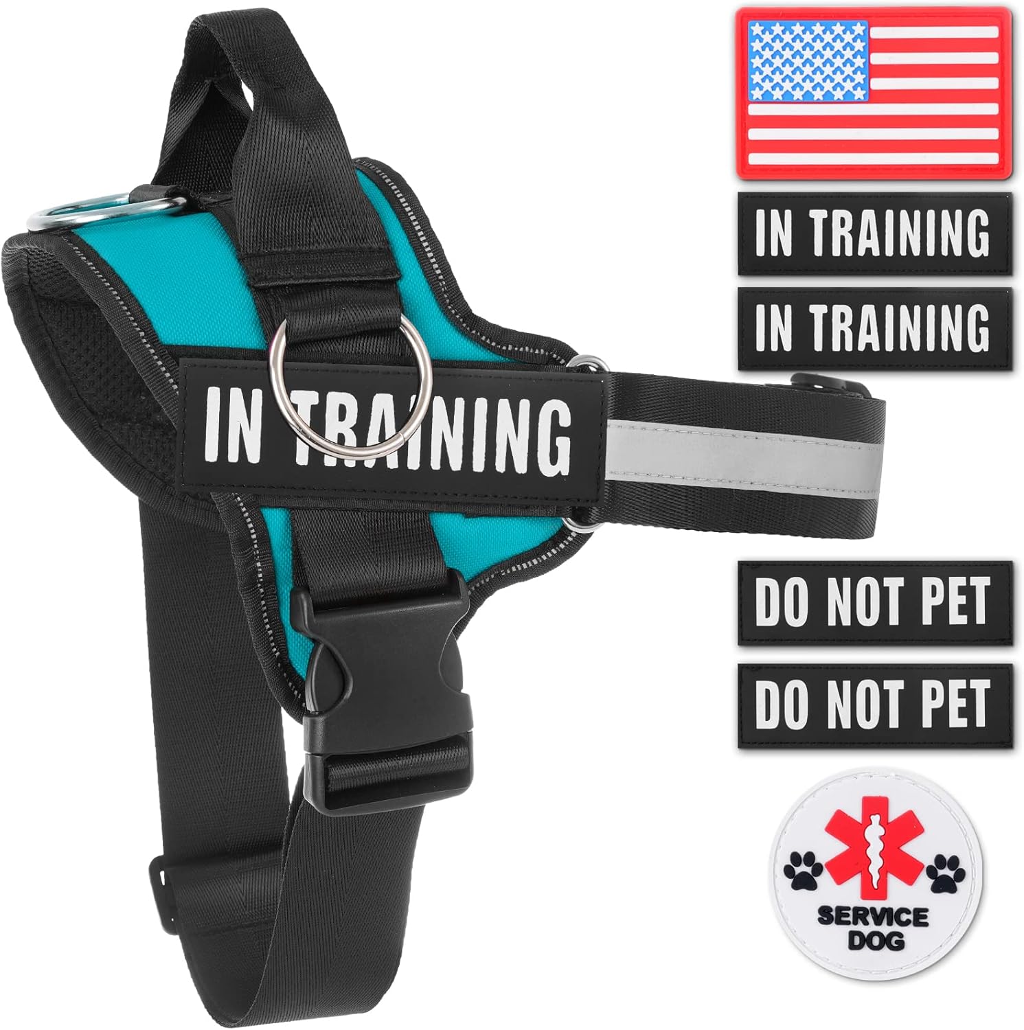 Essential Dog Harness, No Pull Pet Harness with 3 Side Rings for Leash Placement, No Choke, Reflective, Adjustable Pet Vest, Easy On-Off & Improved Control Handle, Training, Walking, Running - Image 9