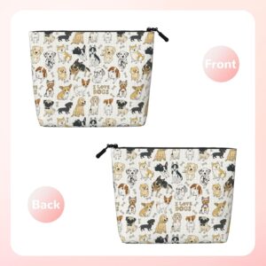 Cartoon Puppy Dog Pets Animals Cute Makeup Bag Travel Cosmetic Bag Org...