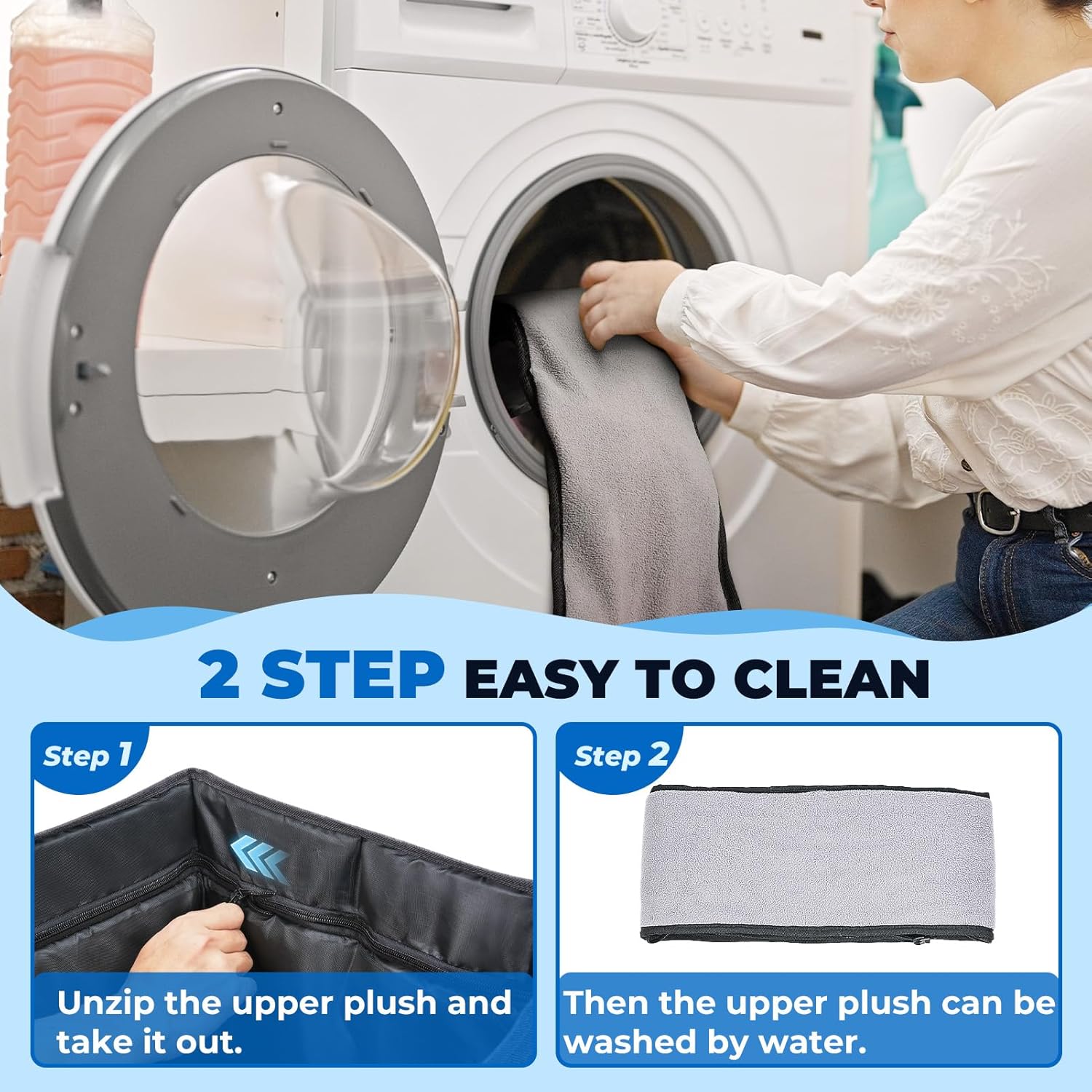 BurgeonNest Dog Booster Car Seat for Small Dogs, Washable Anti-Collapse Pet Bed for Car Front Back Seat, Cat Puppy Travel Carseats Up to 25lbs, Clip-On Safety Leash and Booster Fluffy Pad, Grey - Image 7