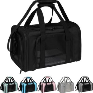 Top tasta Dog Cat Carrier Pet Carriers for Small Medium Large Cats Dogs Carrier Soft Sided Small Puppy Dog Carrier Portable Foldable Airline Approved Dog Cat Travel Carrier Black Medium