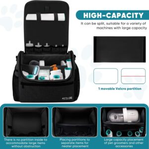 Pet Travel/Grooming Supplies Organizer Carry Bag – Compatible with Oneisall/Neabot Dog Grooming Vacuum, Large Capacity – Bag Only (Black)