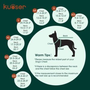 Kuoser Waterproof Dog Coat, Reversible Dog Jacket for Medium Dogs, Adjustable Durable Doggie Winter Coat Warm Puppy Cold Weather Apparel from Small to Large Breed, Bright Red M