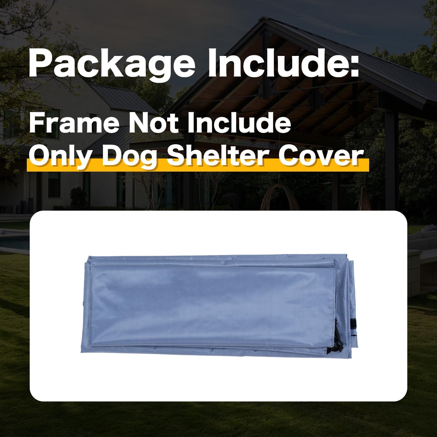 Canopy Replacement Cover for Dog Shade Shelter 4'x4'x3.6', Pet Outdoor Tent Cover with Upgraded Doors for Large Dogs, Not Included Metal Frame, Only Canopy Cover Roof, Navy - Image 3