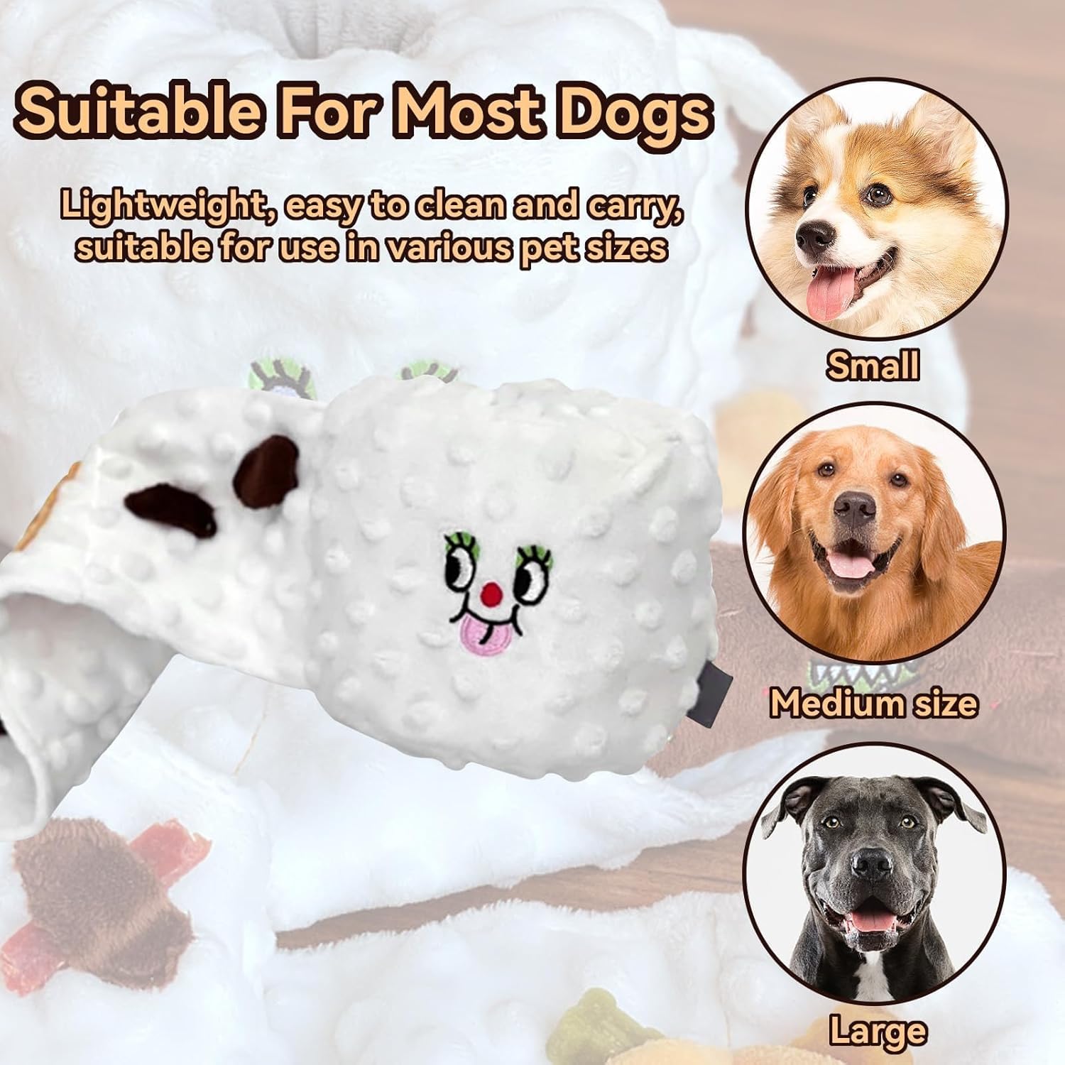 Cyrank Dog Snuffle Toy, Toilet Paper Dog Puzzle, Hide & Seek, Slow Feeder, Mental Stimulation, Medium Dogs - Image 2