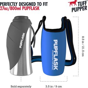 Tuff Pupper PupFlask Insulated Neoprene Dog Water Bottle Holder Sling with Wide Adjustable Shoulder Strap, Great for Travel, Walking, Hiking, Portable Pet Water Bottle Holder (27 OZ, Nebulas Blue)