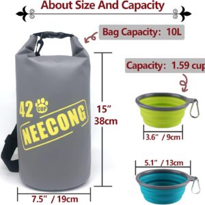 Dog Food Travel Bag With Collapsible Bowls, 42 Cup Storage System for Camping and Everyday – 10L Dry Food Bag