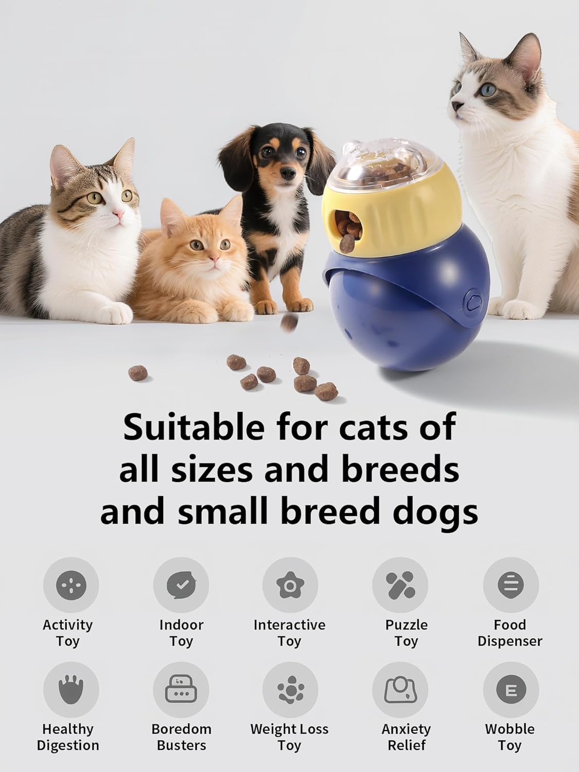 Treat Dispensing Dog Toys, Interactive Dog Puzzle Toy for Boredom, Dog Enrichment Toys to Keep Them Busy, Dogs and Cats Slow Feeder(Not for Aggressive Chewers) - Image 5