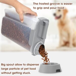 TBMax Dog Cat Food Storage Container 5 to 7 lbs, Airtight Pet Food Dispenser with Easy-Pouring Spout & Measuring Cup, Portable Kibble Container for Travel Dog Food Storage