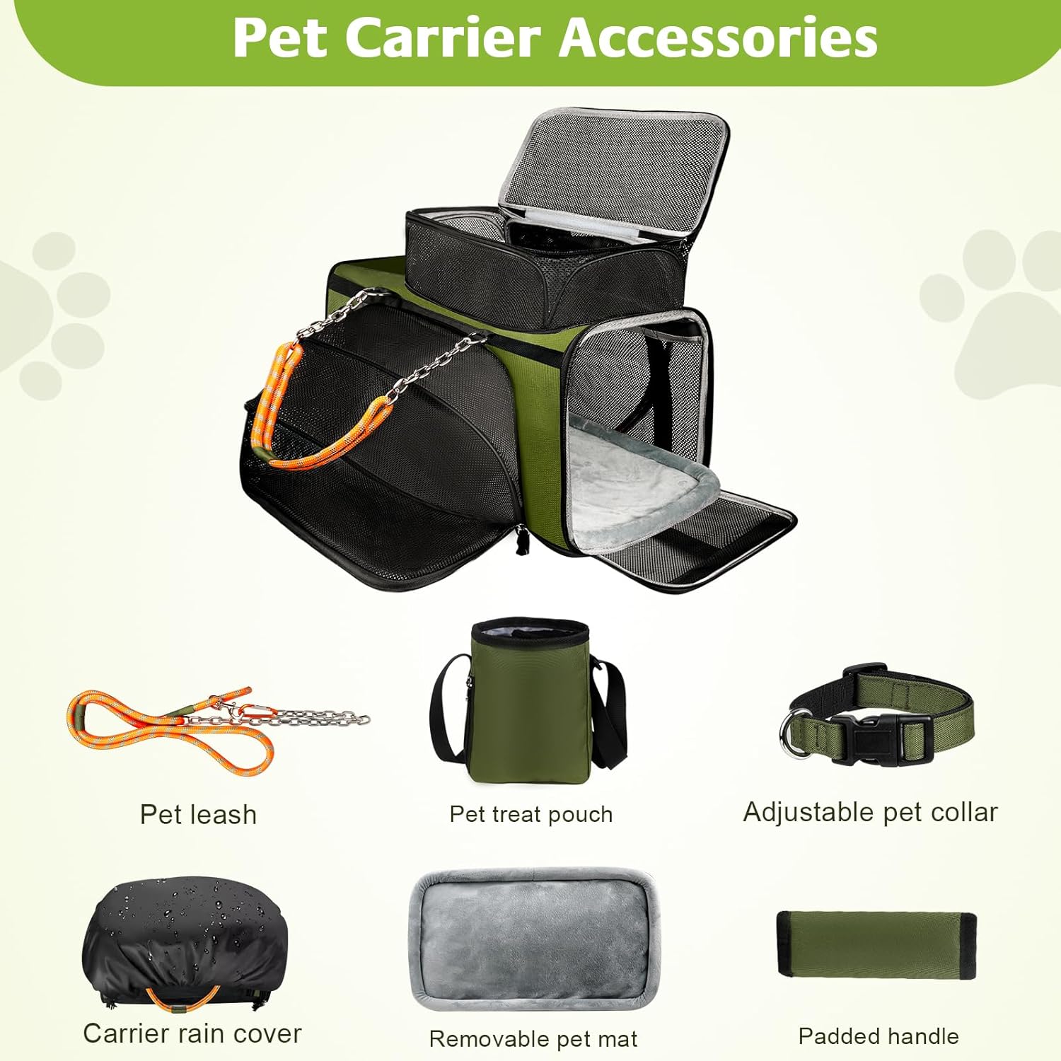 Sumfox Cat Carrier, Dog Carrier, Top and Side Expandable Pet Carrier for Cats and Small Dogs Under 16lbs, Airline Approved Cat Carrier Soft with Pet Treat Pouch for Traveling Uses - Image 2