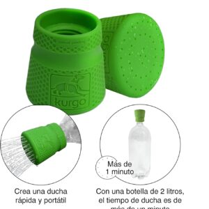 Kurgo Portable Outdoor Shower for Dogs | Dog Grooming Tool | Pet Bathing Gear | Dog Travel Accessories | Hiking, Beach, or Camping Supplies for Pets | Works with 2 Liter Soda Bottle | Mud Dog Shower