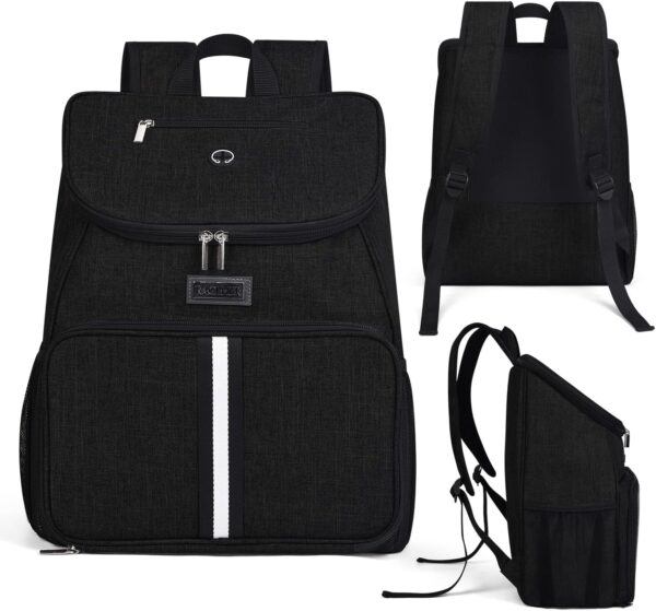 BAGLHER丨Dog Travel Bag, Airline Approved Pet Supplies Backpack, Dog Travel Backpack Accessories Set with 2 Silicone Collapsible Bowls and 2 Food Baskets. Black - Image 2