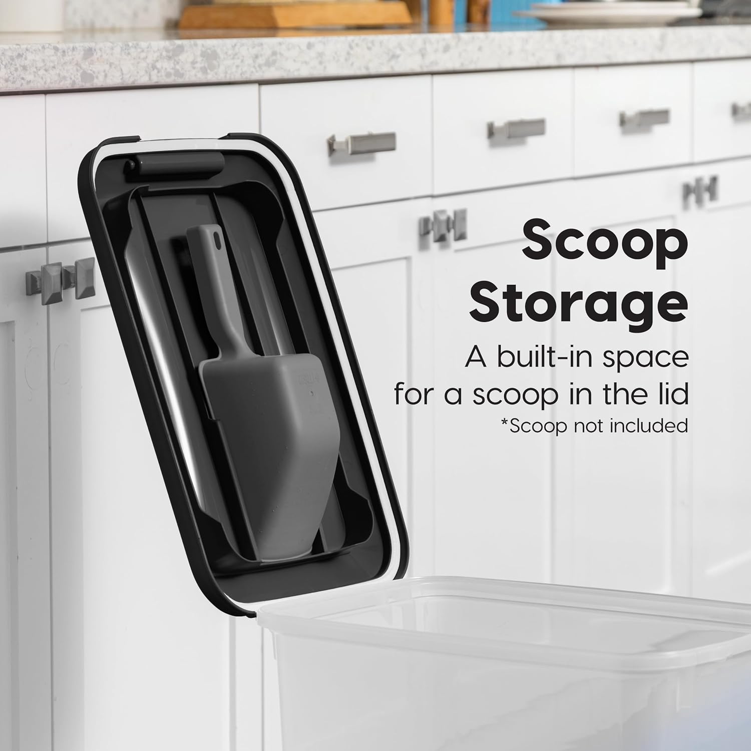 IRIS USA Dog Food Storage Container, 2 Pack, Up to 30 lbs Each, Airtight Seal for Freshness, Wheels for Rolling, Easy One Hand Opening, Made in USA, BPA Free, Clear/Black - Image 6