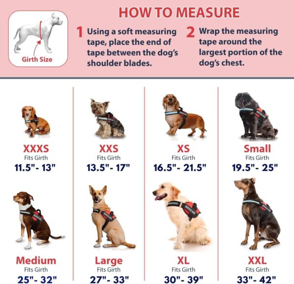Heavy Duty Emotional Support Dog Vest Harness with Reflective Straps, Interchangeable Patches & Top Handle - ESA Dog Vest in 8 Sizes, Durable Service Harness for Working and Support Dogs - Image 5