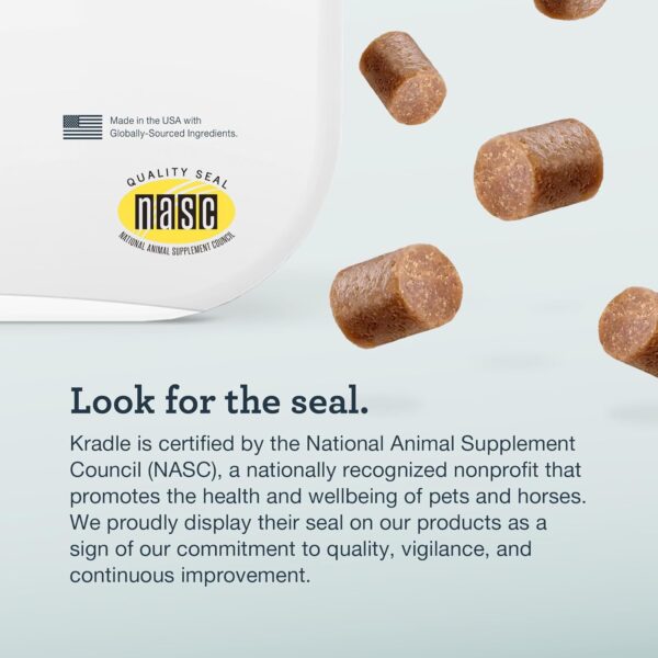 Kradle Calming Chews for Dogs - Anxiety and Stress Support - L-Theanine Ashwagandha GABA - Calming Supplement for Relaxation and Stress - Chicken Flavor- 75 Chews - Image 8