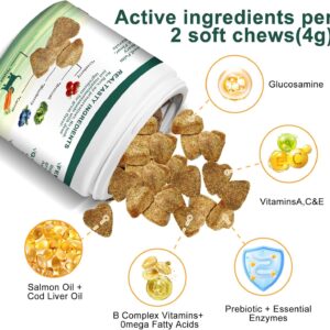 25-in-1 Dog Vitamins & Supplements Multivitamin Soft Chews Supports Skin, Coat, Heart, Joints, Digestive, Liver, Brain, Eyes & Immunity 30% Cheaper, 30% More Active Ingredients