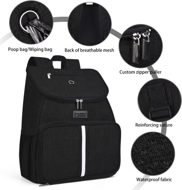 BAGLHER丨Dog Travel Bag, Airline Approved Pet Supplies Backpack, Dog Travel Backpack Accessories Set with 2 Silicone Collapsible Bowls and 2 Food Baskets. Black - Image 5