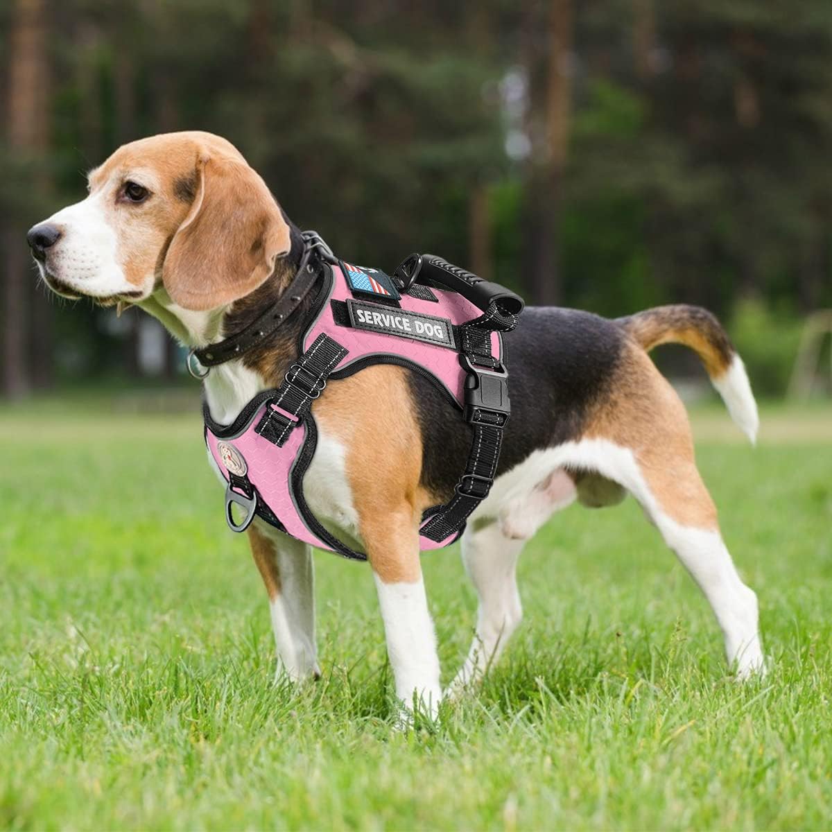 Cymiler Service Dog Vest,No-Pull Dog Harness and Leash Set,Adjustable Oxford Reflective Service Dog Vest Harness with Handle for Outdoor Walking Training,Easy Control for Small Medium Large Dogs - Image 2