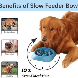 MateeyLife Slow Feeder Dog Bowls 2PCS, Anti-Choking Puzzle Dog Food Bowls, Anti-Slip Interactive Feeding Slow Down Eating, Bloat Stop Maze Dishes for All Breeds Pets