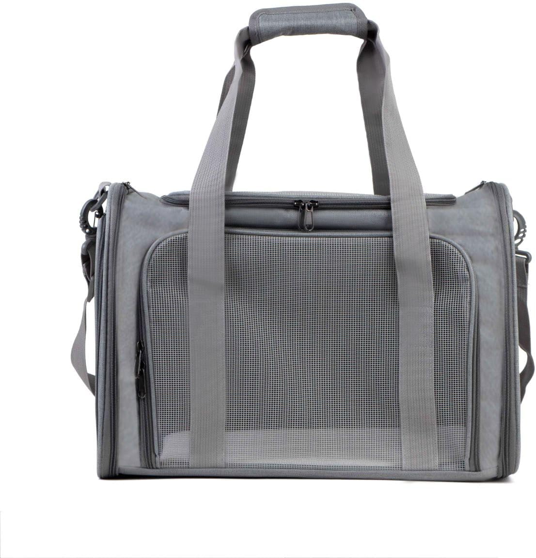 Airline Approved Soft Sided Pet Carrier for Small and Medium Dogs, Cats, and Puppies (Up to 15 lbs), Collapsible Portable Travel Bag for Dogs Cats (Grey) - Image 2