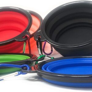 Bulk Pack 6 Collapsible Silicon Travel Dog Water or Food Bowl