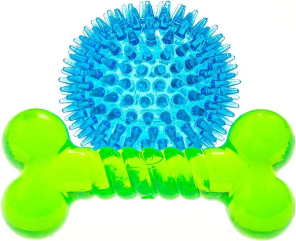 Spiky Ball and Bone for Small Dogs - Puppy Teething Toys Bone Dog Toy Set for Smart Newborn Pet - Doggy Interactive Chew Mini Dental - Image 5