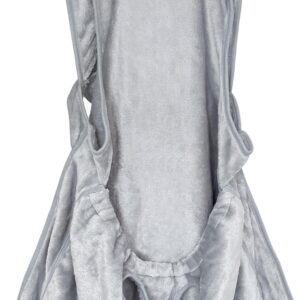 Pet Plush Carrier Apron with Adjustable Sleeping Bag Hands Free Sling Holder Cat Carrying Bonding Pouch for Small Dogs and Cats (Gray)