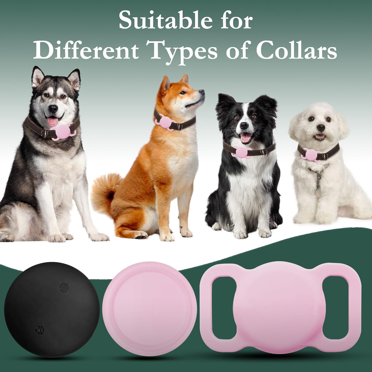 Smart Dog Tracker, Waterproof Pet Location Tracker, MFi Certificated Tracking Device with Collar Holder, No Monthly Fee, Works with Find My,Not GPS Tracker (iOS Only) (Pink) - Image 4