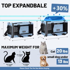 Cat Carrier Top-Expandable 18x11x11, United Delta American Airline App...