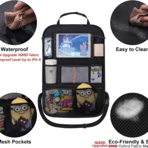 ONE PIX Backseat Car Organizer Mats Back Seat Organizers and Storage Bag with Touch Screen Tablet Holder for Kids Toddlers Car Seats, Travel Accessories, Road Trip Essentials Kids