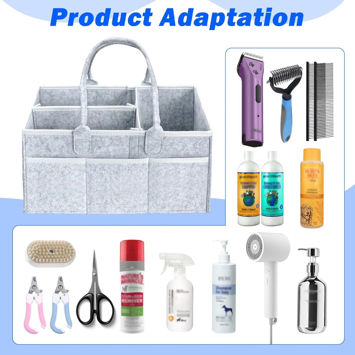 Pet Grooming Tote Bag, Dog Storage Organizer for Grooming Supplies Multiple Pockets, Lightweight and Durable Design (Bag Only) - Image 2