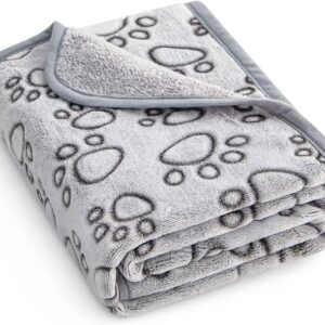 Stuffed® Premium Soft Dog Blanket Washable, 40″x32″ Cat Blanket for Indoor Cats Large Medium Small Dog Gifts Puppy Essentials (Grey)