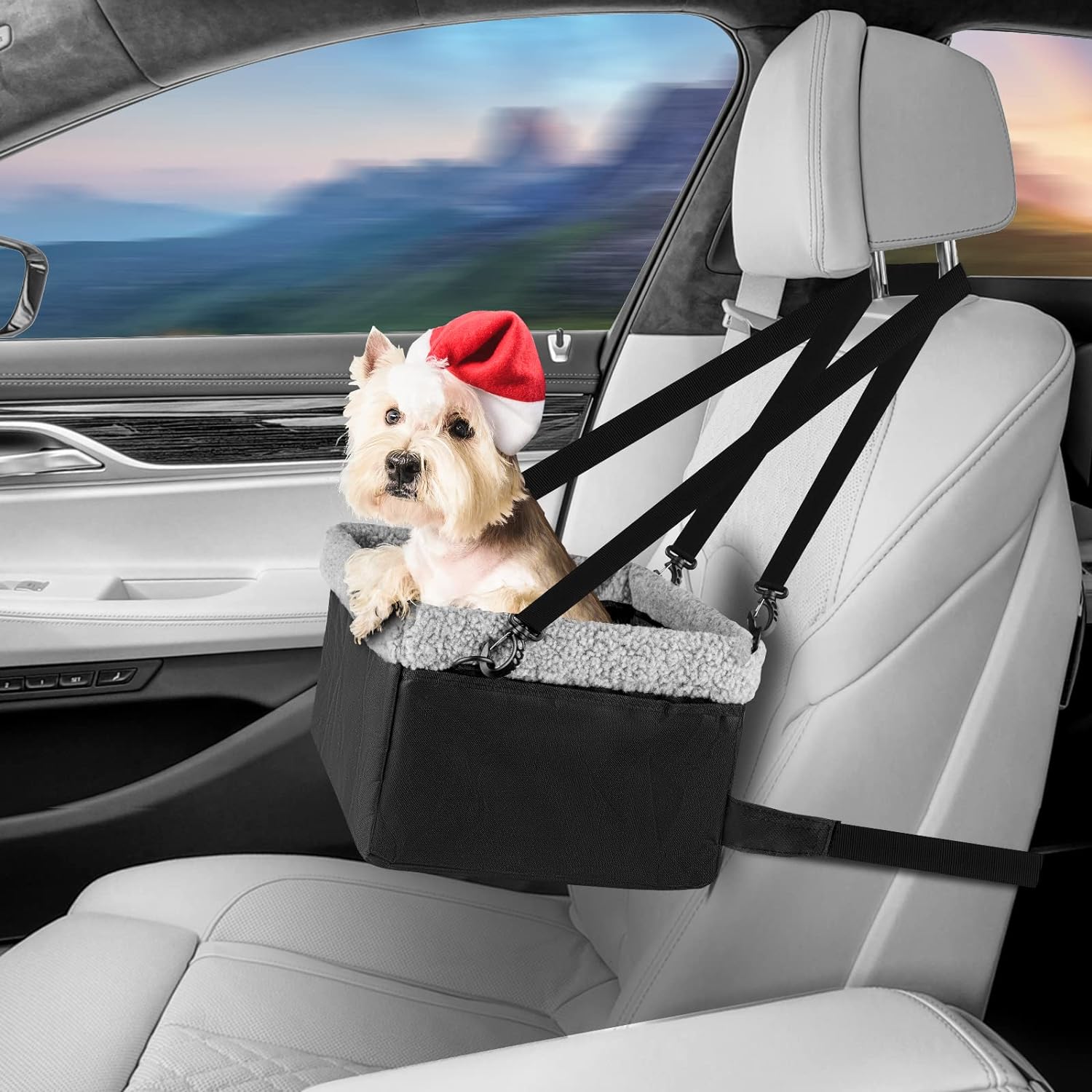 Dog Car Seats for Small Dogs, Upgrade Dog Booster Seat with Metal Frame Construction with Double-Layer Oxford, Perfect for Small Pets,L-UP TO 10LBS - Image 7