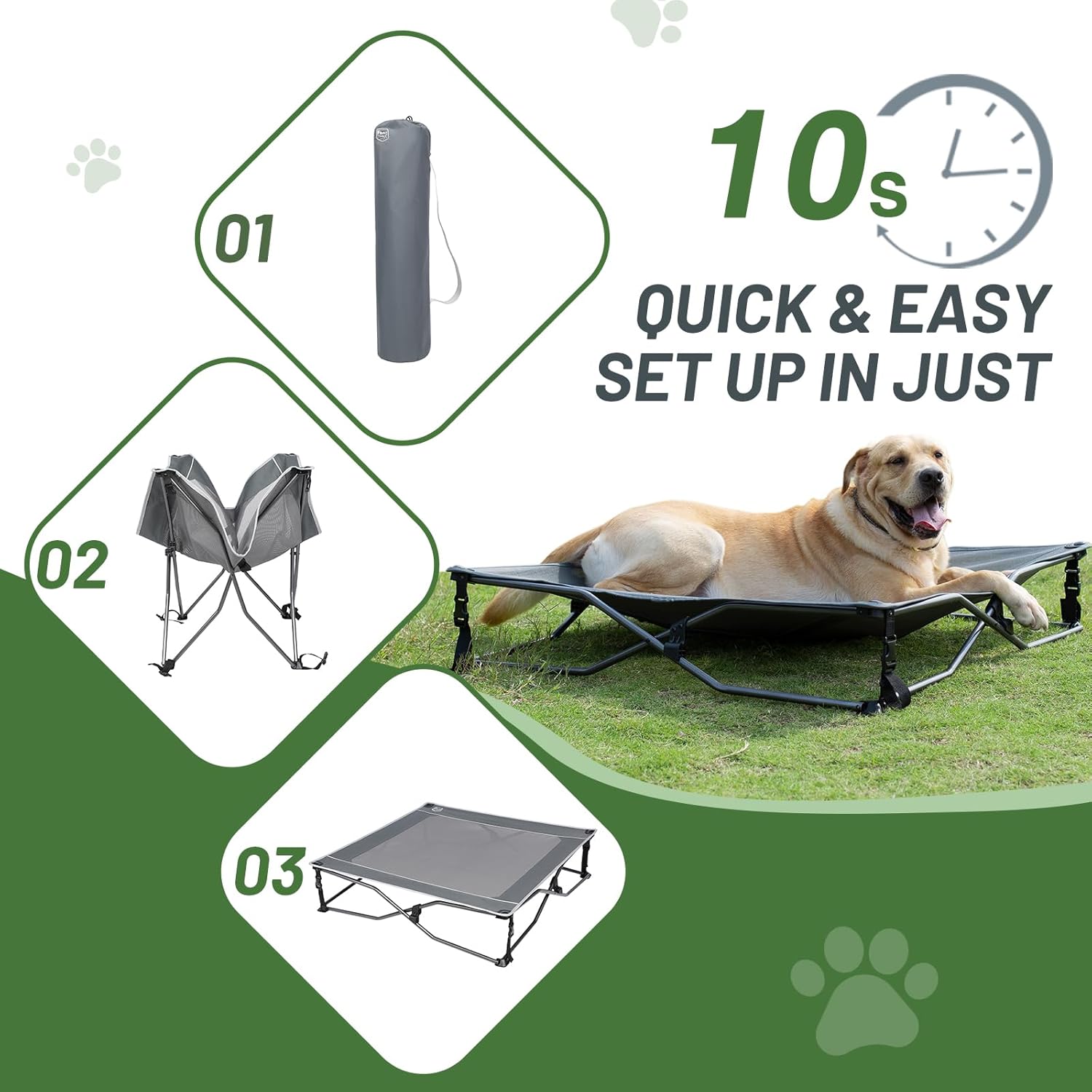 TIMBER RIDGE Outdoor Dog Bed, Cooling Elevated Dog Bed Portable Raised Dog Bed with Breathable Mesh, Dog Bed Foldable Dog Cot for Indoor & Outside, Grey - Image 5