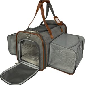 Mr. Peanut's Gold Series Double Expandable Pet Carrier - Platinum Gray