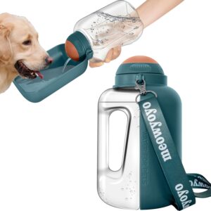 Portable Dog Water Bottle, 50OZ/ 34OZ, Lightweigh, Leak Proof, Dog Travel Water Bottle with Large Drinking Bowl On The Go for Small Medium Big Dogs Outdoor Walking, Hiking, Travel, BPA Free