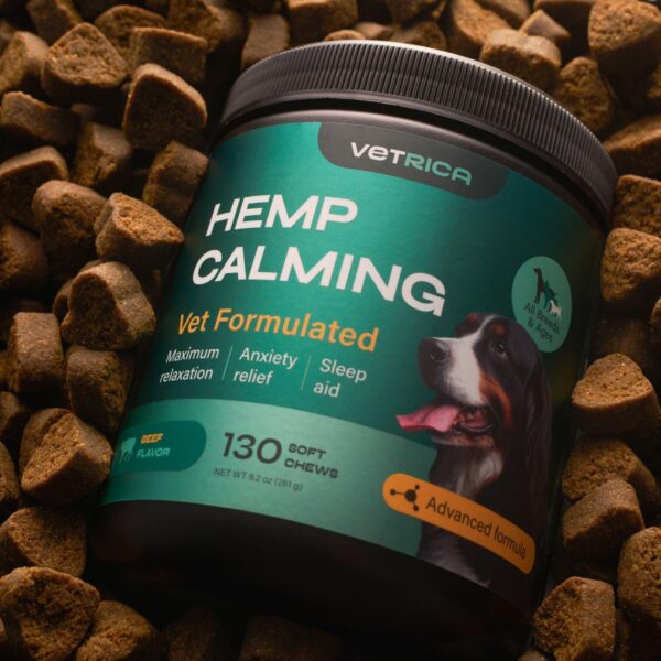 Calming Chews for Dogs Anxiety Relief - Hemp Calming Chews for Dogs with Valerian Root, Hemp Seed Oil, Turmeric, L-Theanine - Soft Treats for Storms, Fireworks, Separation, Vet Visits, Grooming - Image 9