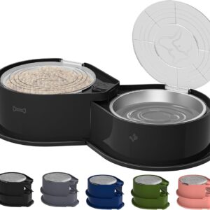 Stainless Steel Dog Bowl Set with Lids, 304 Metal Dual Food & Wat...