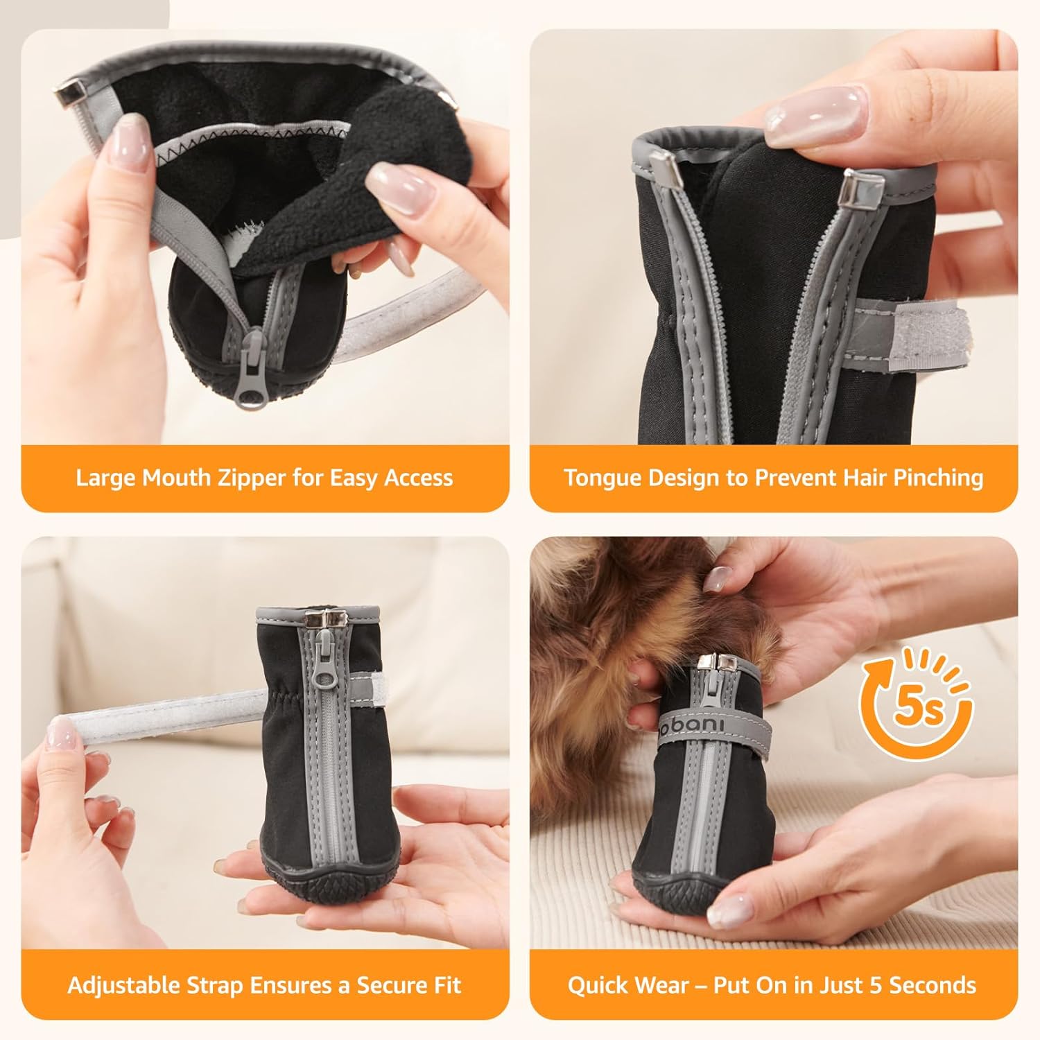 Small Dog Shoes for Hot Pavement - Dog Shoes Small Size Dogs for Summer Rain, Dog Booties and Paw Protectors with Reflective Strap for Outdoor Walking Hiking Running Training, Size 1 - Image 6