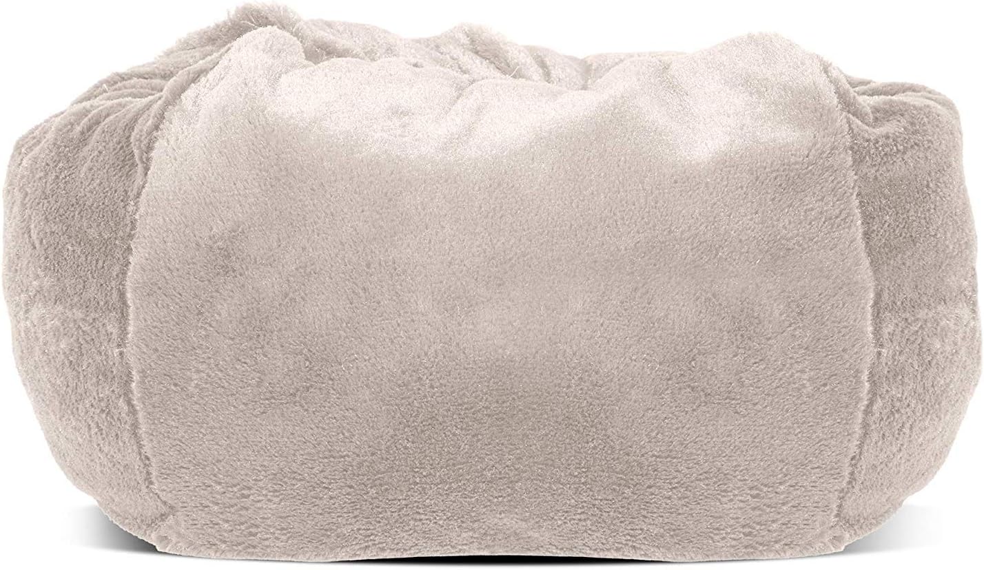Furhaven Soft & Cozy Dog Bed for Small Dogs, Refillable w/ Removable Washable Cover & Liner, For Dogs Up to 20 lbs - Plush Faux Fur Bean Bag Style Ball Bed - Shell (Pink Tan), Small - Image 2