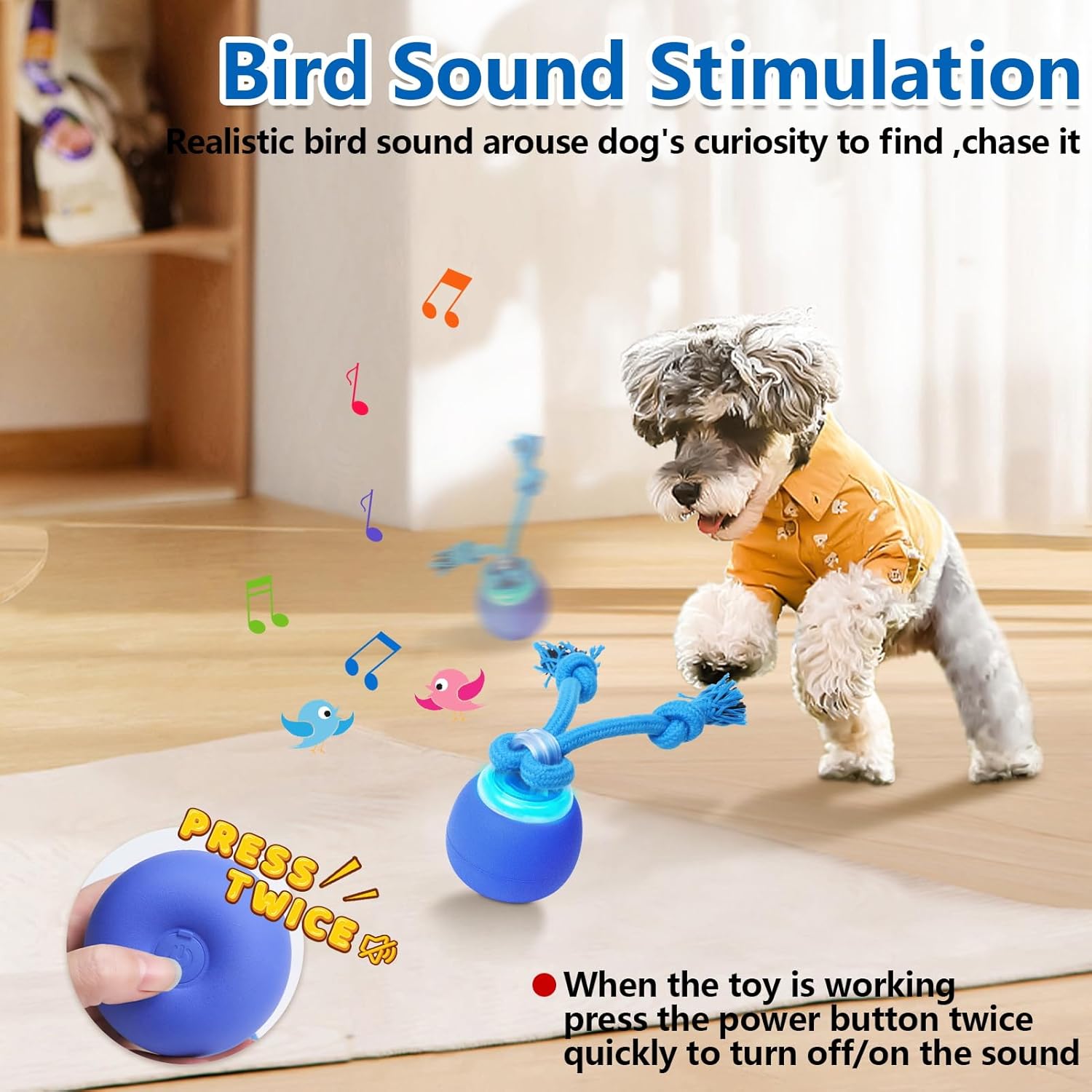 Interactive Dog Toys with Motion Activated, Squeaky Dog Toy Active Rolling Ball for Puppy and Medium Dogs, USB Rechargeable, Wicked Ball - Image 5