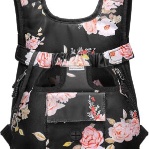 Petmolico Pet Dog Carrier Backpack, Adjustable Dog Legs-Out Front Backpack, Hands-Free Cat Pup Front Carrier Travel Bag, Easy-fit for Traveling Hiking for Small Dogs, Small, Pink Rose