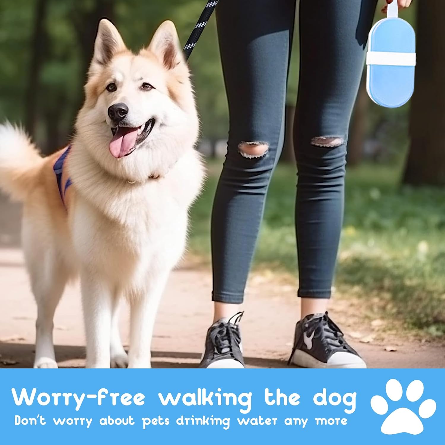 Dog Water Bottle with Dishwasher Safe Design, LCE Cream Styling Foldable Portable Pet Water Bottle for Dog Cat Outdoor Walking Hiking, Leak-Proof Dog Water Bowl Dispenser for Travel (Yellow) - Image 2