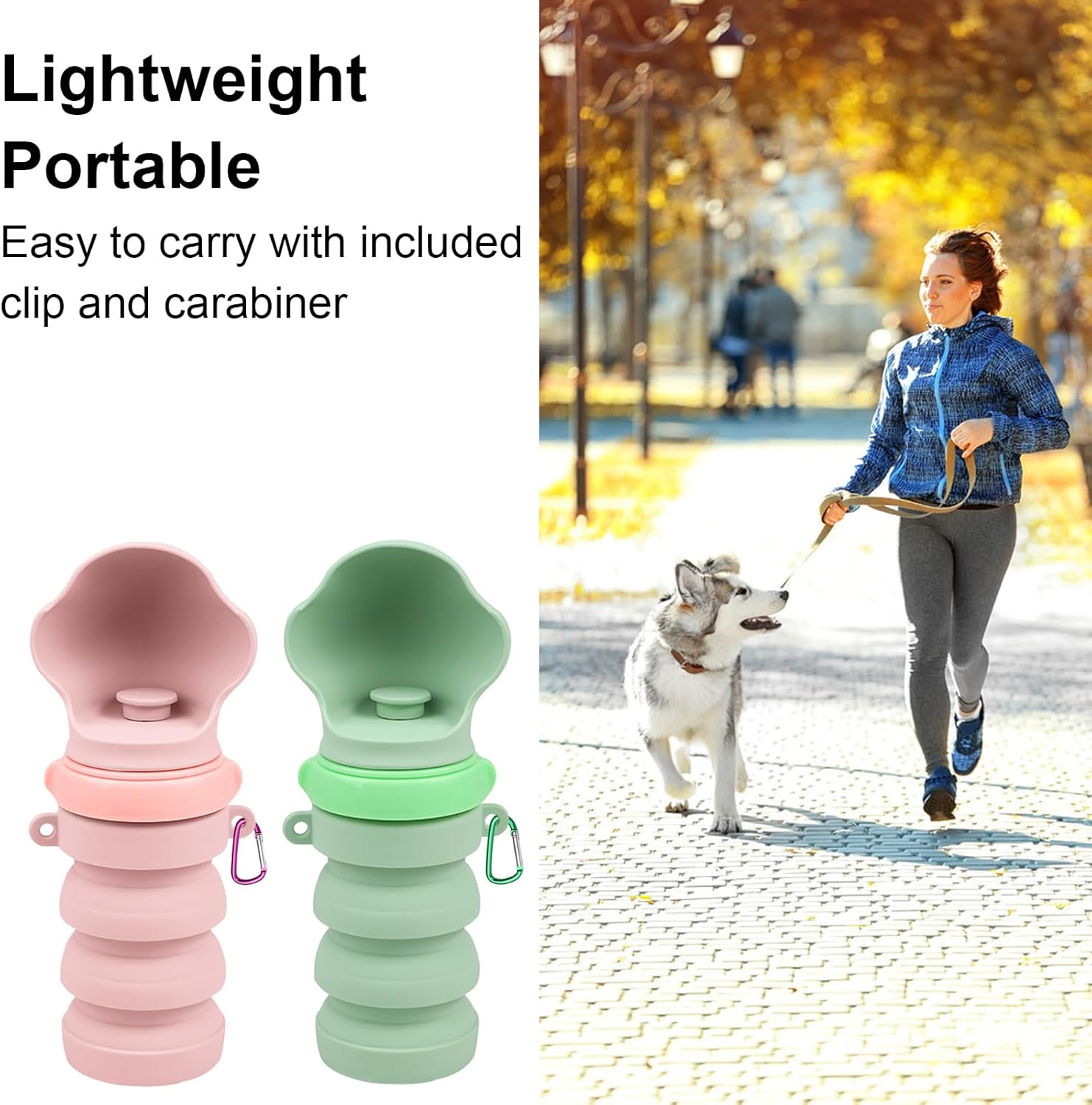 Collapsible Dog Water Bottne,Pet Travel Squeeze Bottles for Travel,Food Grade Silicone, to Go Puppy Essentials, Hiking Camping Trip Accessories(Pink) - Image 4