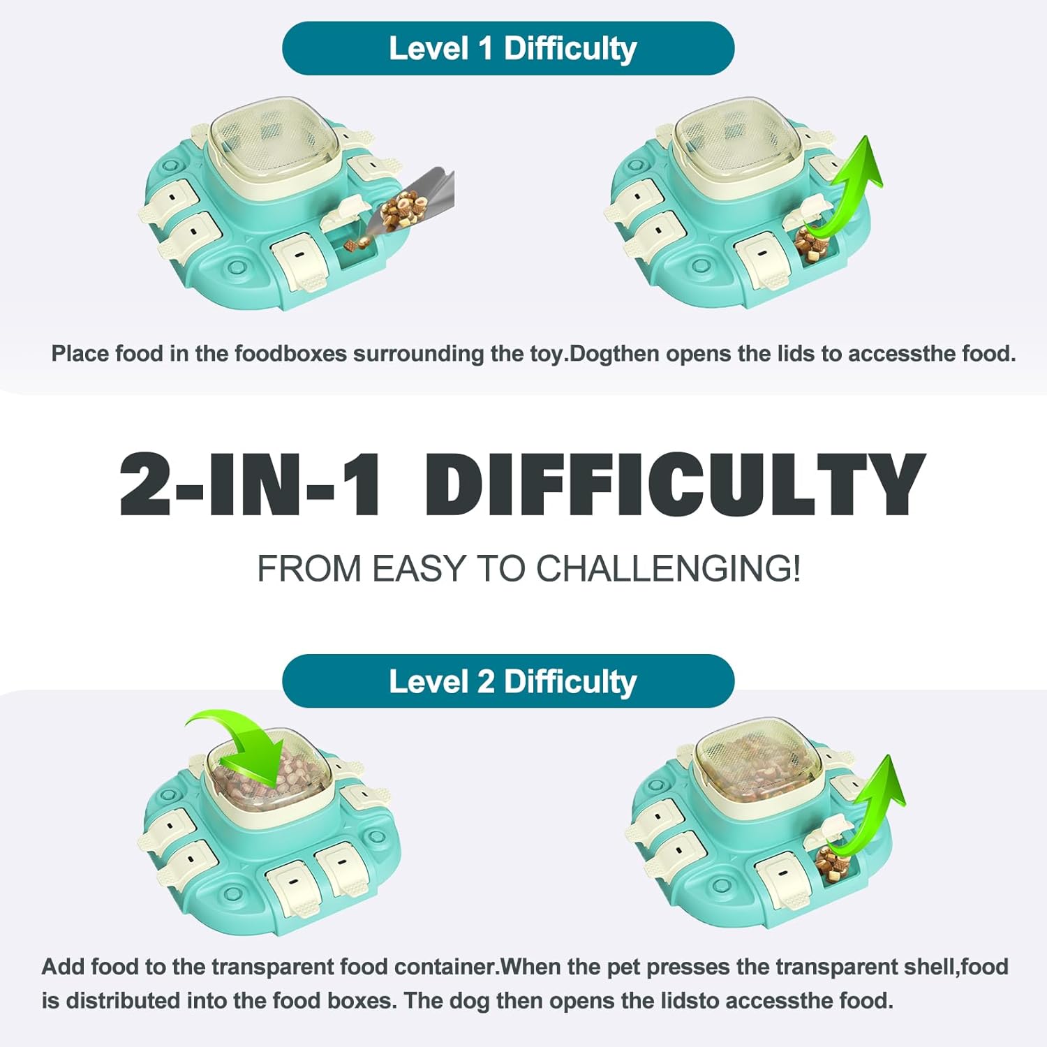 Dog Puzzle Toy,3 in 1 Food Dispenser Slow Feeder Treat Puzzles Bowl - Image 4