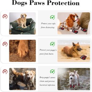 Dog Shoes for Large Dogs, Anti-Slip Waterproof Dog Boots & Paw Protectors with Full Toe Coverage Design, Dog Shoes for Hot Pavement and Winter Snow Hiking with Reflective Straps(red,1#